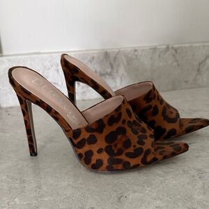 Leopard Print Stiletto Mules